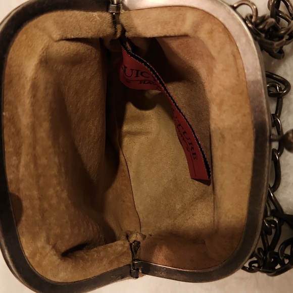 JUICY COUTURE Rare Gold Mettalic Leather Evening Purse With Rhinestones - Picture 5 of 8